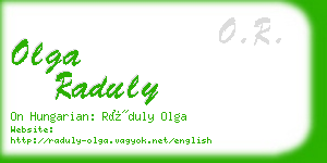 olga raduly business card